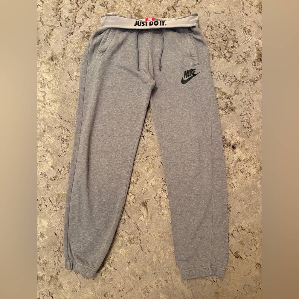 NIKE Gray Joggers Pants with Black Logo